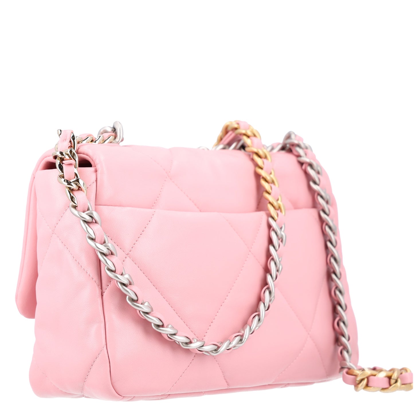 Lambskin Quilted Medium Chanel 19 Flap Light Pink