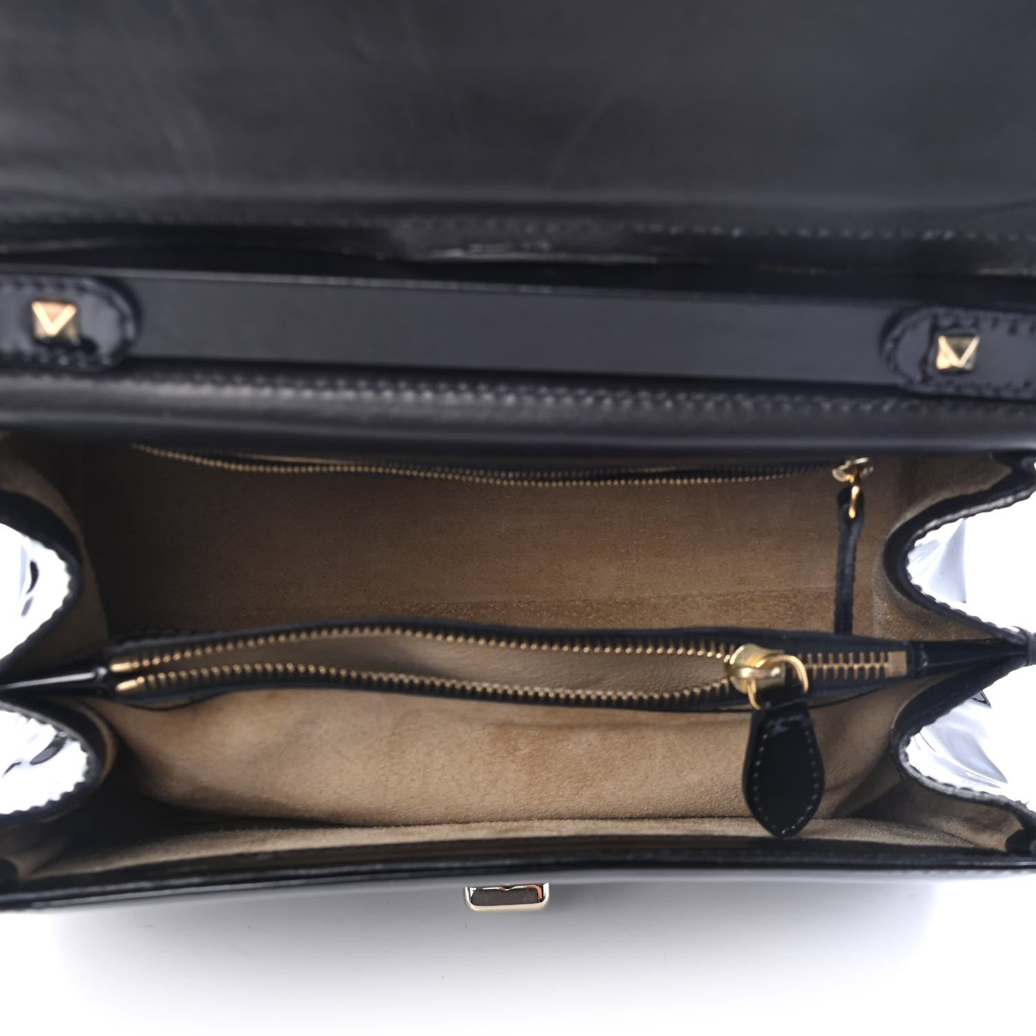 Valentino Garavani Patent Rockstud Single Handle Bag Black 4 of 4