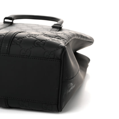 Gucci Calfskin Rubber Effect Tall Convertible Tote Black 10 of 10