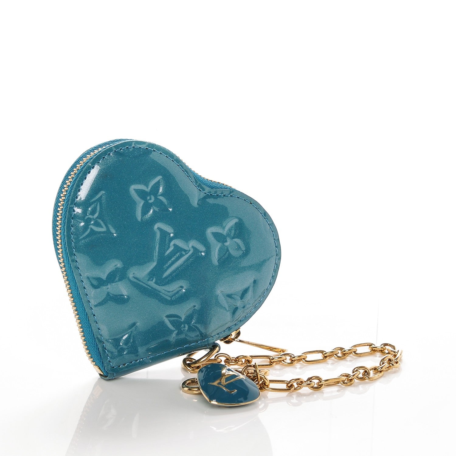 Louis Vuitton Vernis Heart Coin Purse Blue Galactic 3 of 6