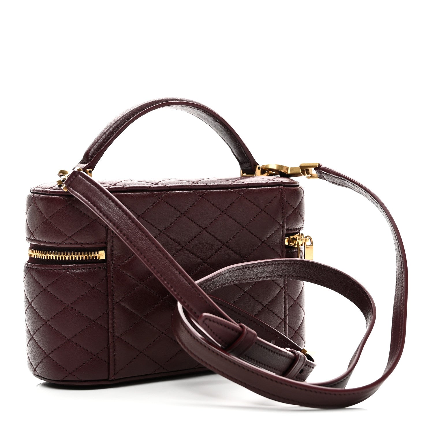 Saint Laurent Lambskin Quilted Mini Gaby Vanity Case Rouge Cabernet 3 of 10