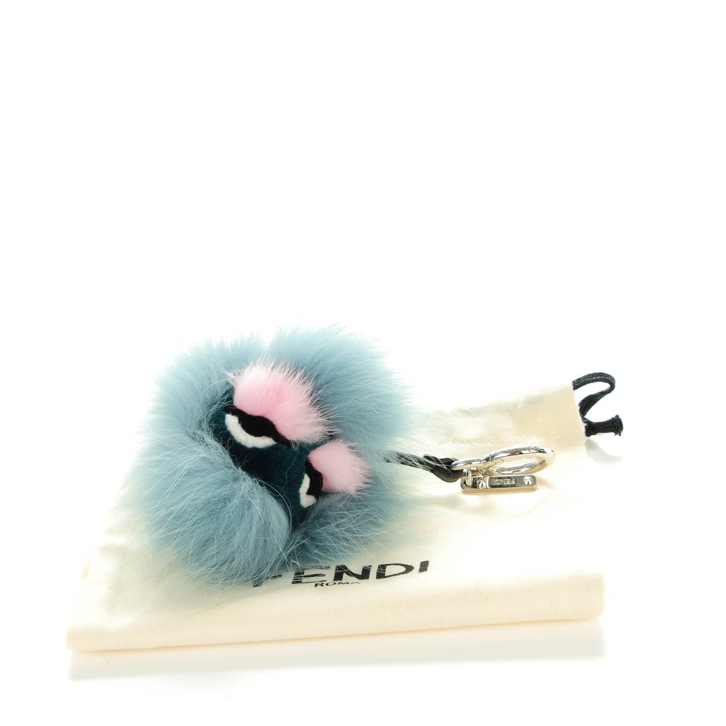 Fox Mink Rabbit Fur Vitello Flamingo Mini Monster Bag Bug Charm Lagoon Black Multicolor