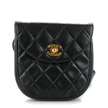 Chanel Lambskin Quilted Flap Waist Belt Bag 80 32 Black 1 of 12