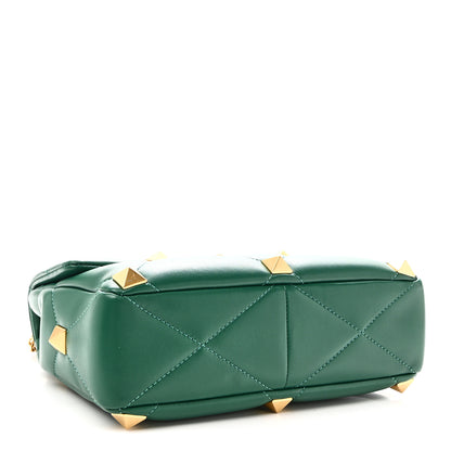 Valentino Garavani Nappa Large Roman Stud Shoulder Bag Jungle 4 of 9