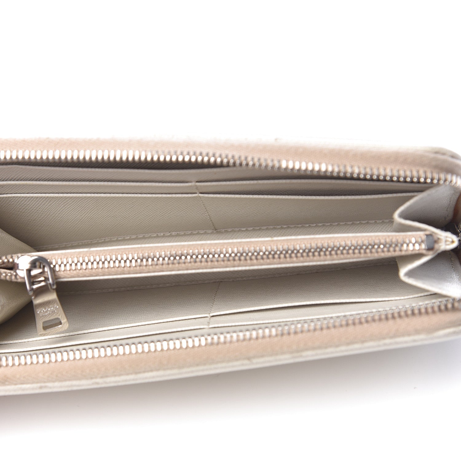 Prada Saffiano Vernice Crystal Studded Zip Around Wallet White 11 of 13
