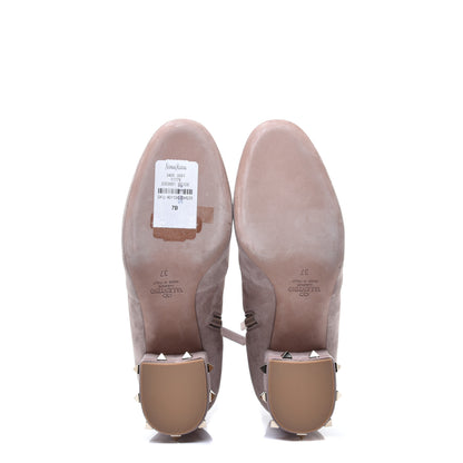 Valentino Garavani Suede Stretch Rockstud 60mm Ankle Boots 37 Poudre 7 of 10