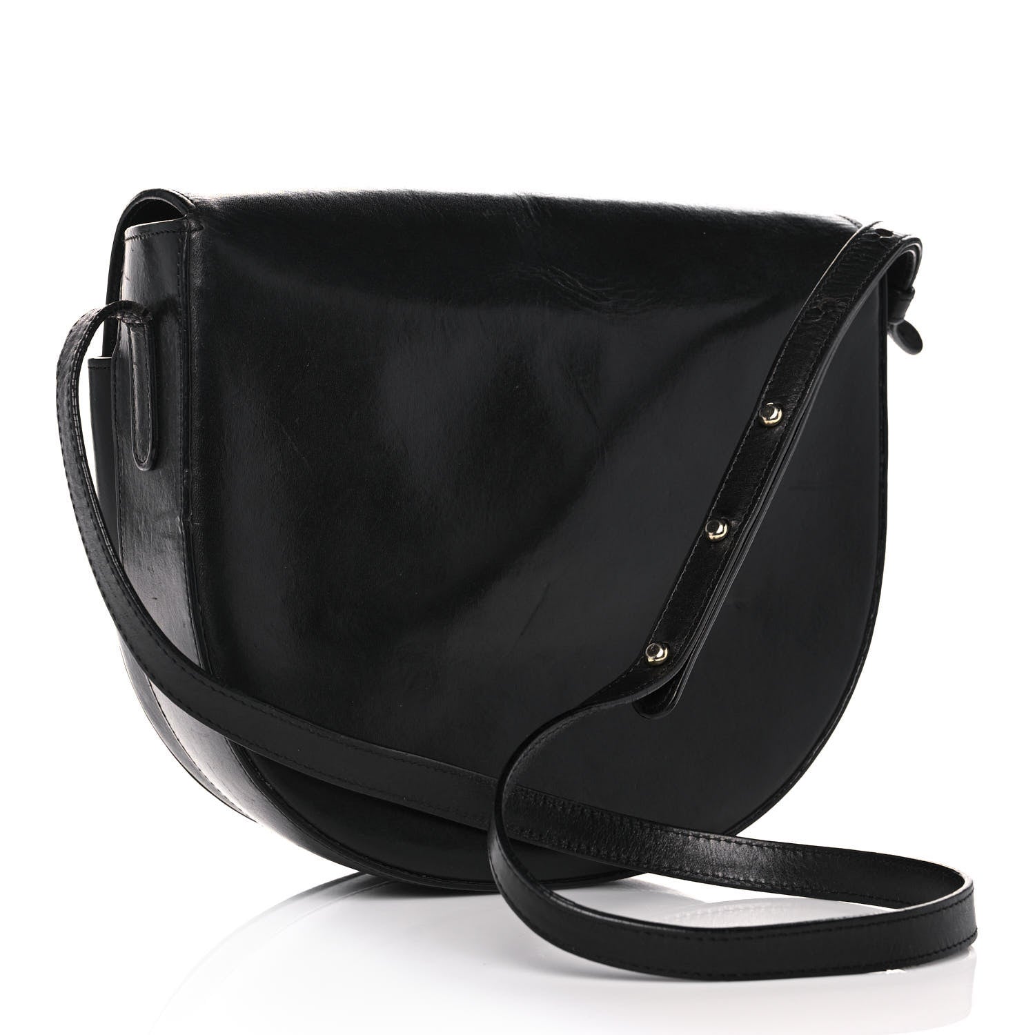 Mansur Gavriel Calfskin Saddle Crossbody Bag Black 1 of 18