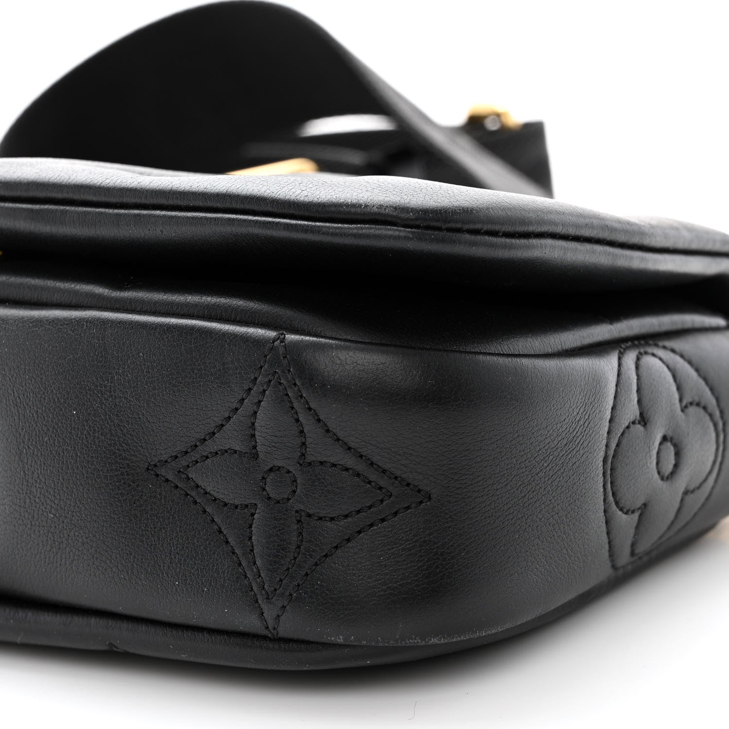 Louis Vuitton Calfskin Bubblegram Wallet On Strap Black 9 of 10