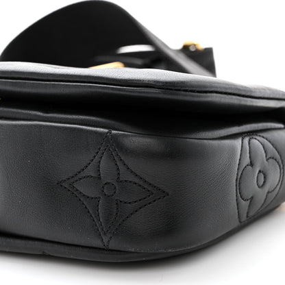 Louis Vuitton Calfskin Bubblegram Wallet On Strap Black 9 of 10