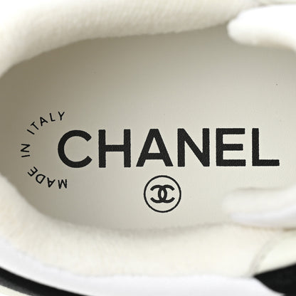 Chanel Fabric Womens Logo Sneakers 40.5 Black White 8 of 10