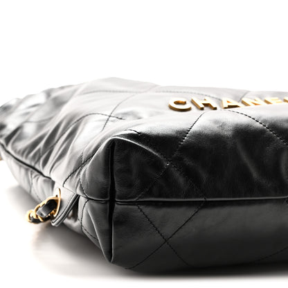 Chanel Shiny Calfskin Quilted Chanel 22 Backpack Black 9 of 10