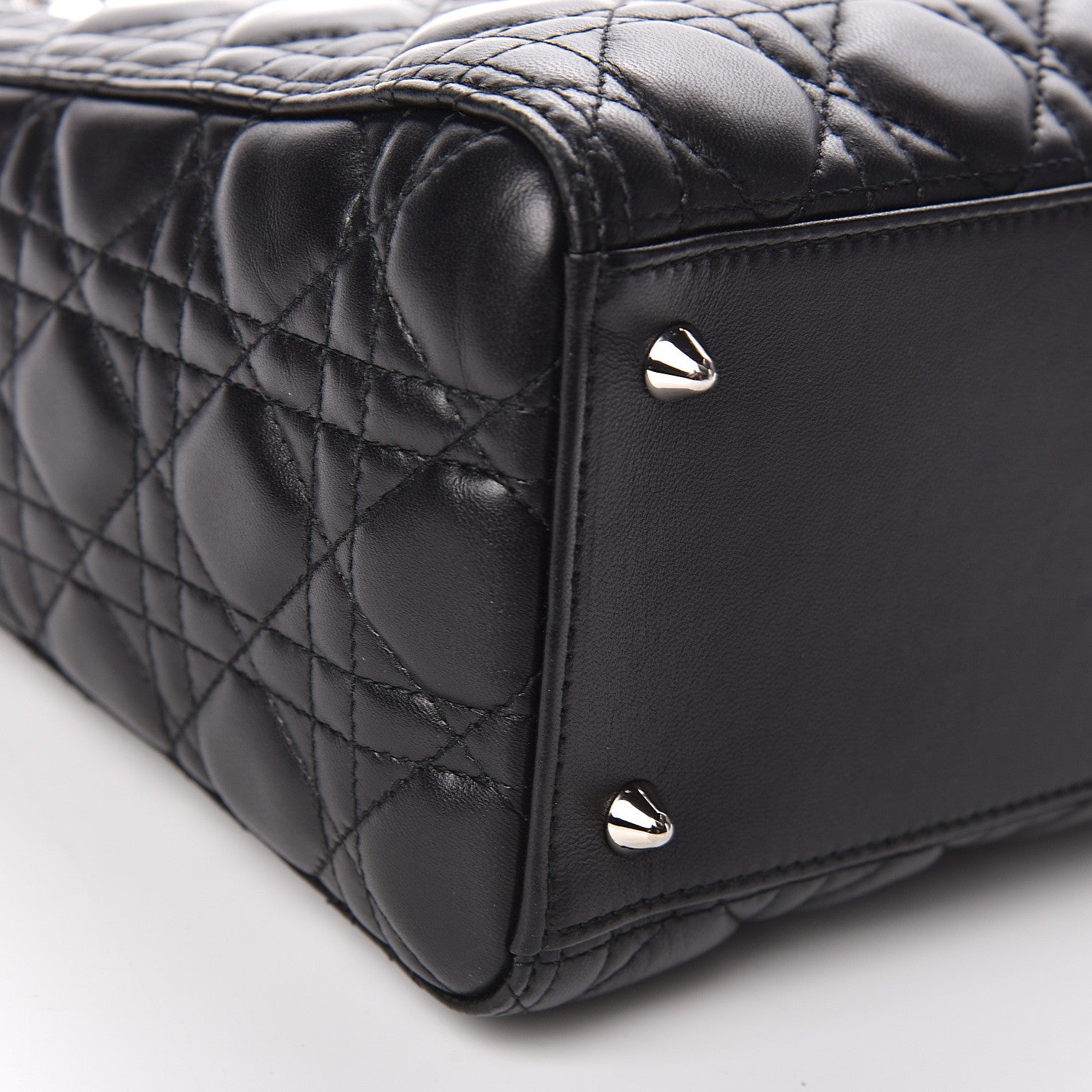 Christian Dior Lambskin Cannage Medium Lady Dior Black 14 of 16