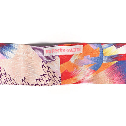 Hermes Silk All Over Marble Silk Twilly Rose Multicolor Ocre 3 of 4