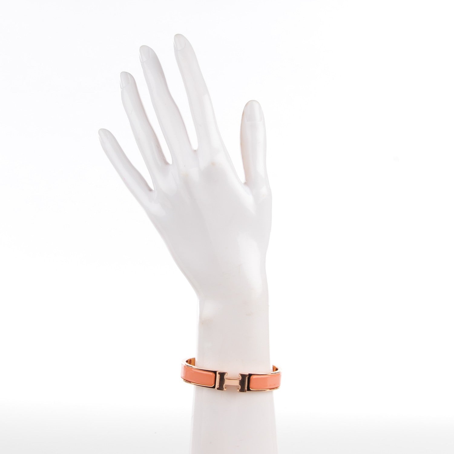 Hermes Enamel Narrow Clic Clac H Bracelet GM Rose Saumon 3 of 14