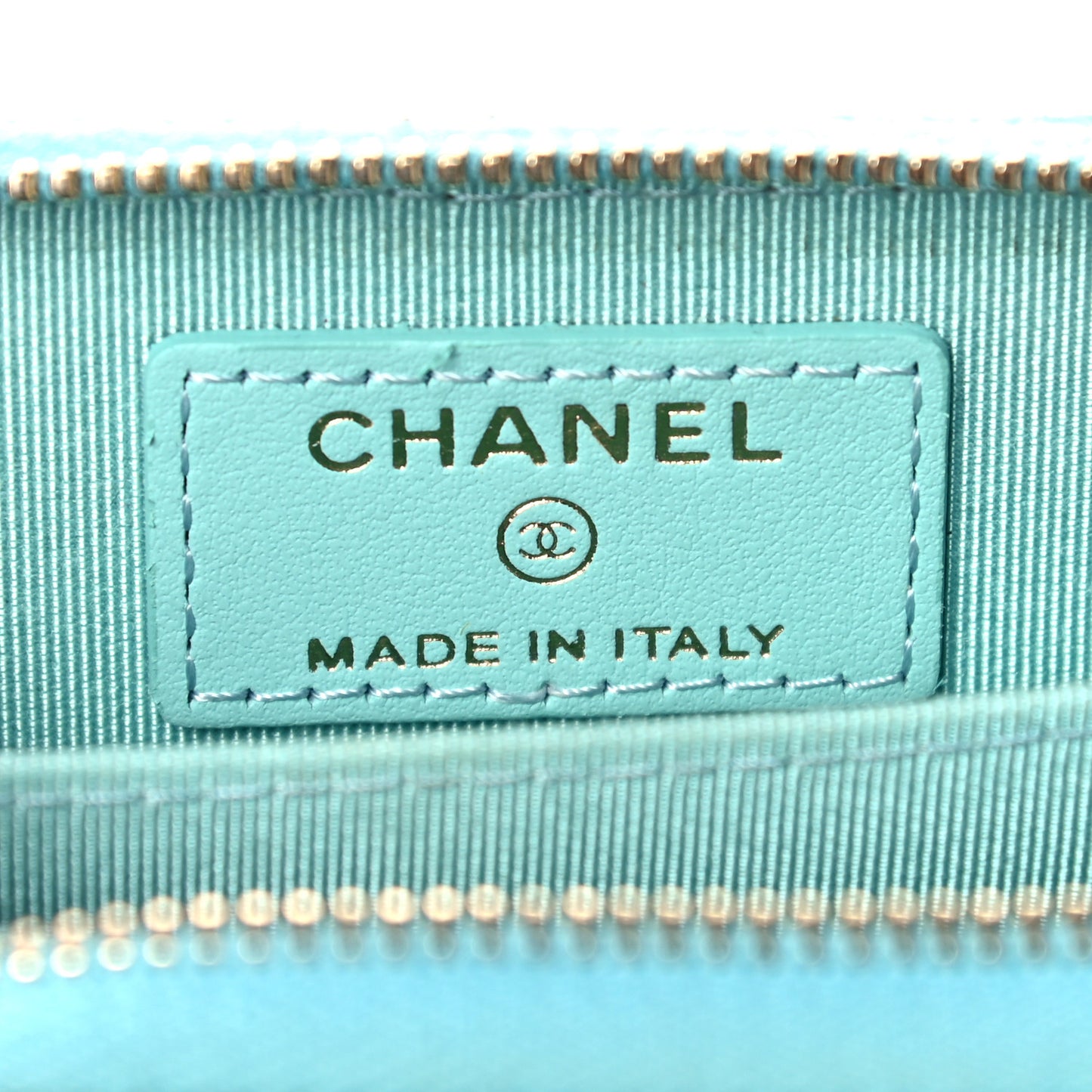 Caviar Quilted Zip Coin Purse Light Blue