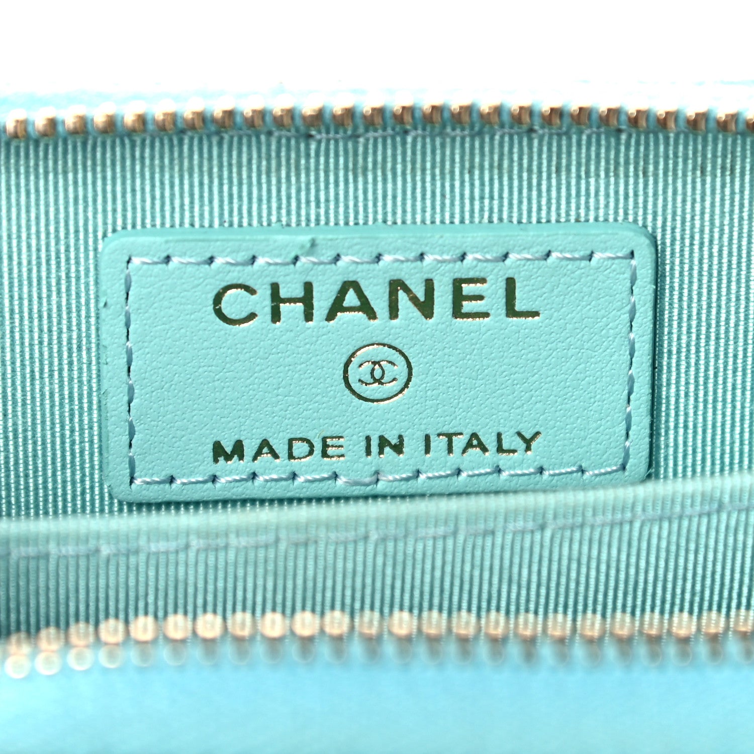 Chanel Caviar Quilted Zip Coin Purse Light Blue 6 of 19