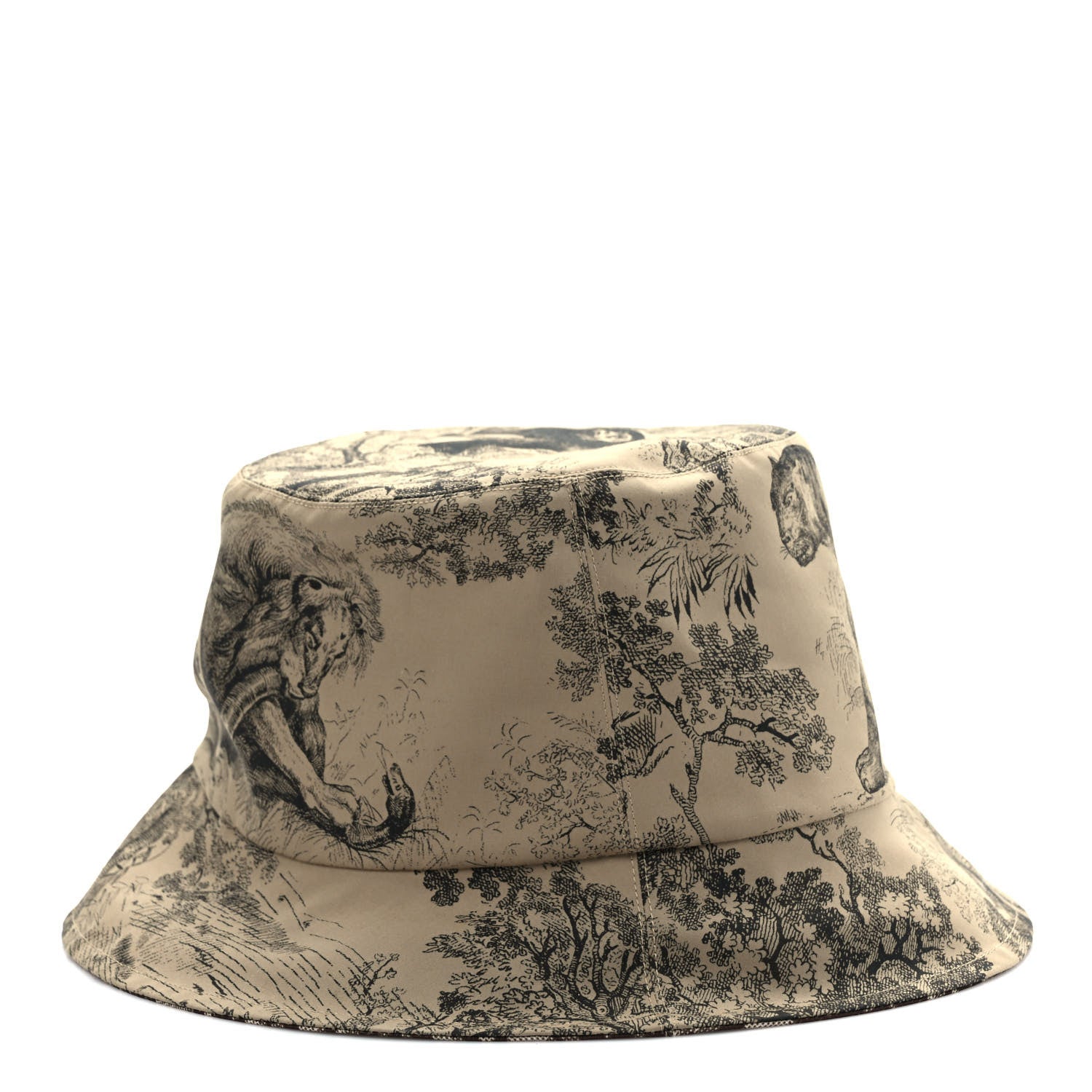 Christian Dior Oblique Toile De Jouy Reversible Teddy-D Small Brim Bucket Hat 58 Hazelnut Black 8 of 13
