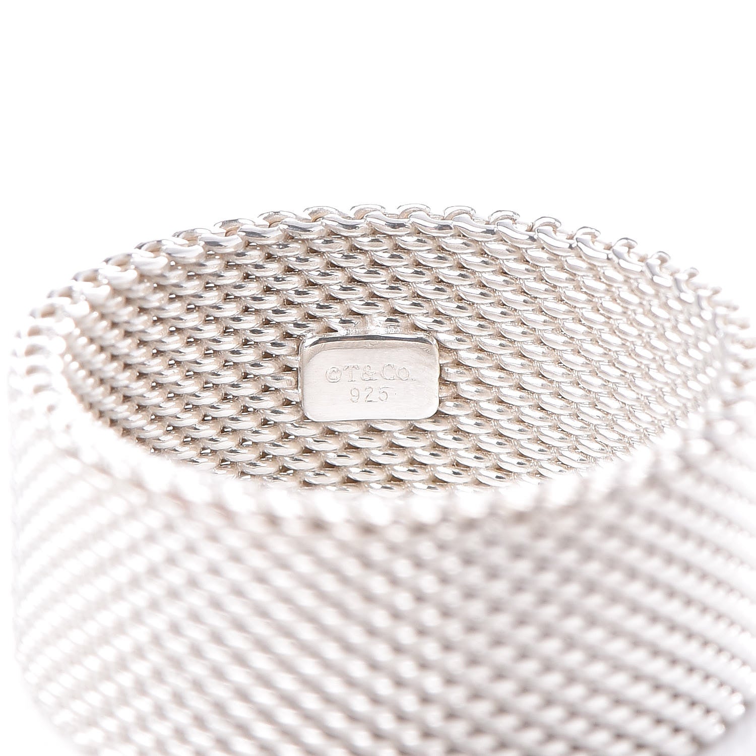Tiffany Sterling Silver Mesh Somerset Ring 56 7.5 3 of 3