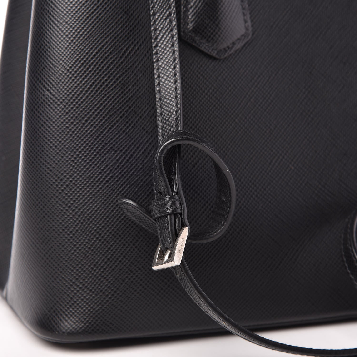 Prada Saffiano Cuir Small Double Bag Black Chrome 12 of 13
