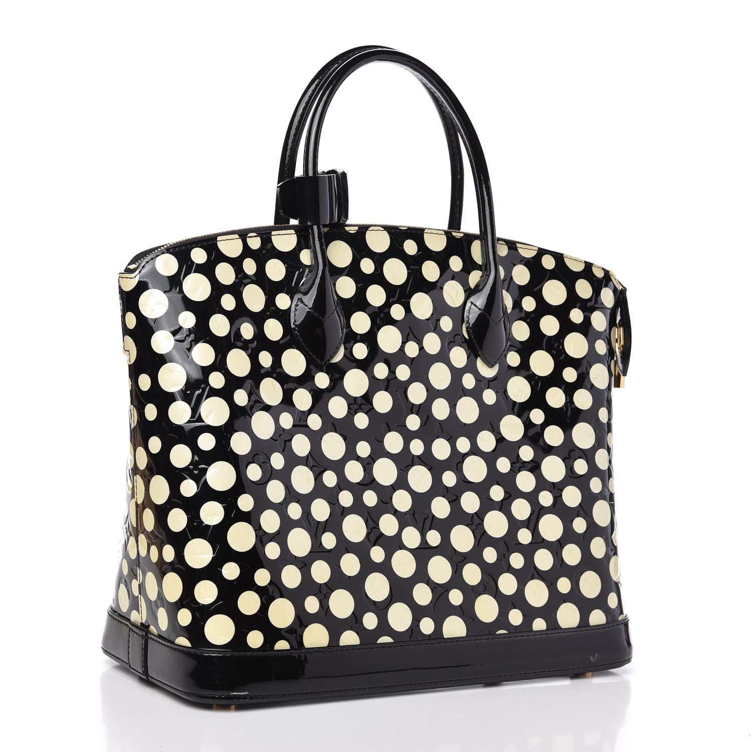 Louis Vuitton Vernis Kusama Infinity Dots Lockit MM Black 3 of 9