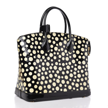 Louis Vuitton Vernis Kusama Infinity Dots Lockit MM Black 3 of 9