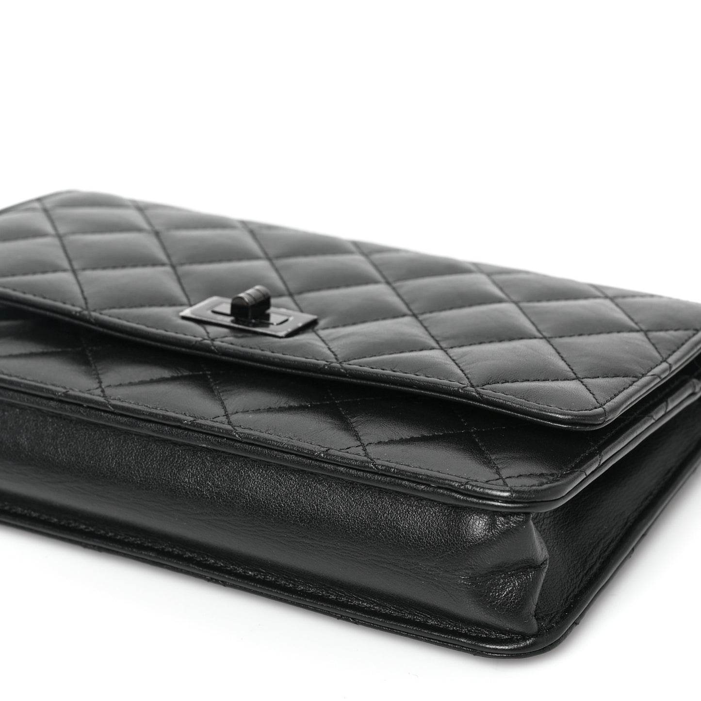 Aged Calfskin Quilted Reissue Wallet On Chain WOC So Black