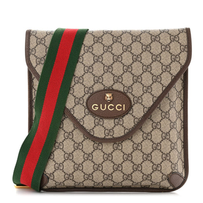 Gucci GG Supreme Monogram Web Medium Neo Vintage Flap Messenger Bag Beige New Acero 1 of 14