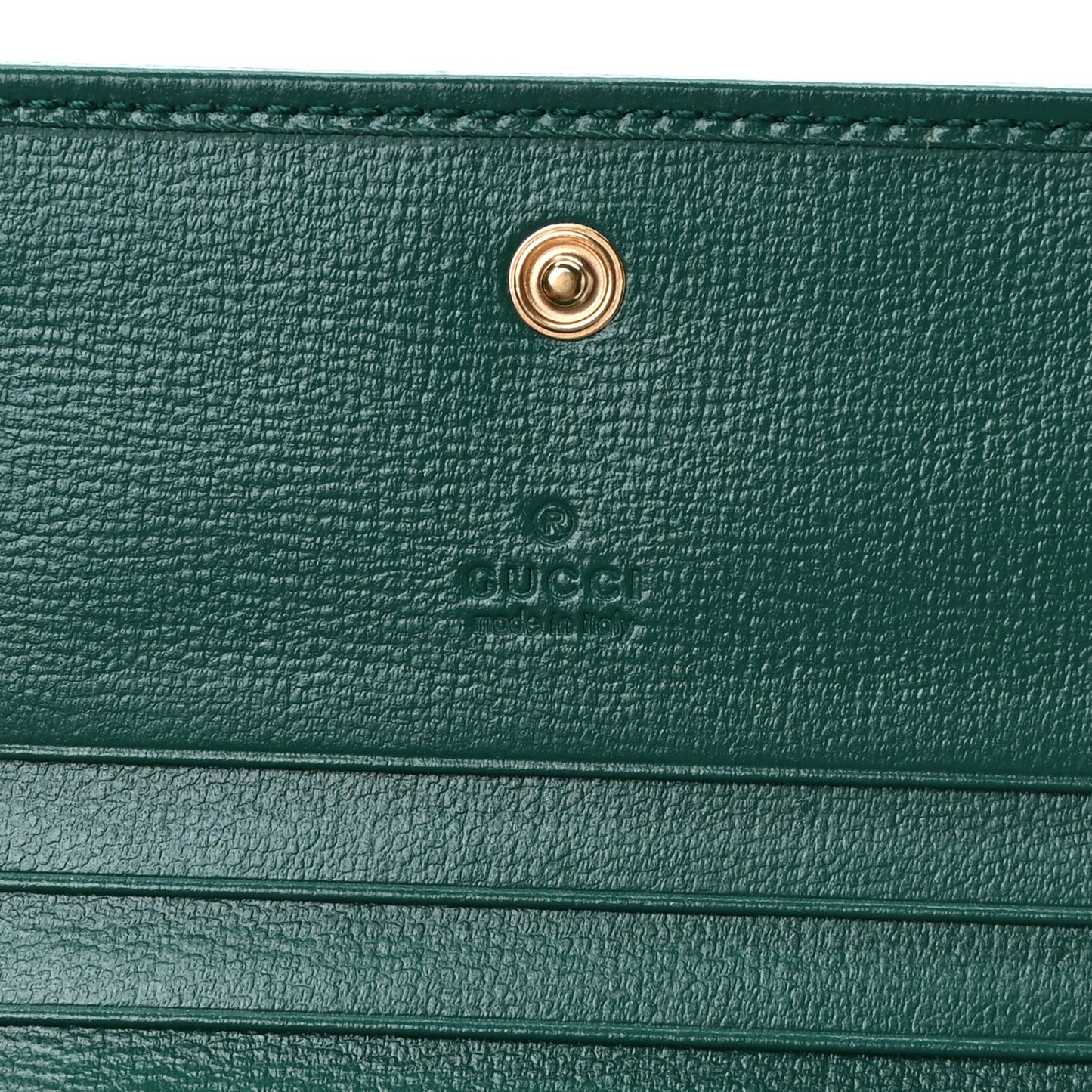 Azalea Calfskin Enamel Monochrome Horsebit 1955 Card Case Wallet Green