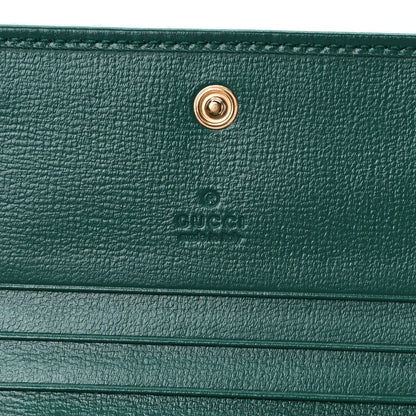 Gucci Azalea Calfskin Enamel Monochrome Horsebit 1955 Card Case Wallet Green 6 of 7