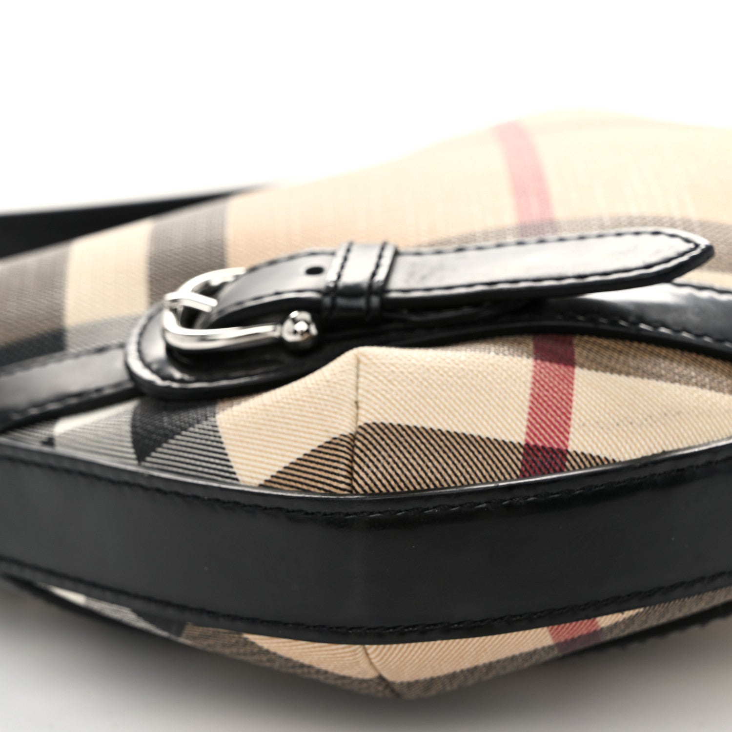 Burberry Supernova Check Buckle Hobo Black 9 of 10