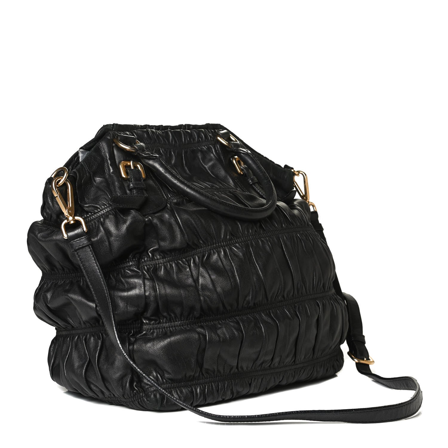 Prada Nappa Gaufre Tote Black 2 of 15