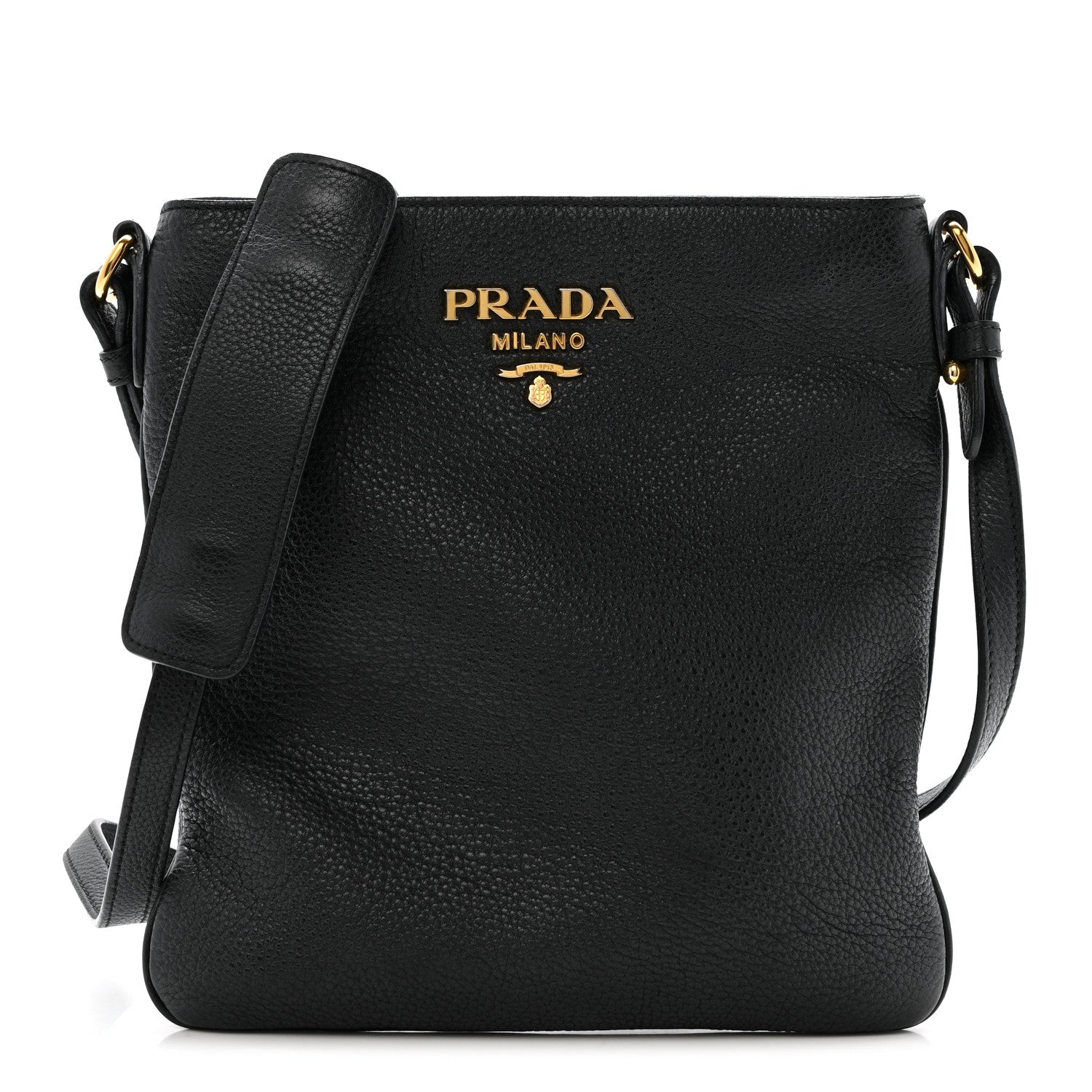 Prada Vitello Daino Crossbody Bag Black 1 of 13