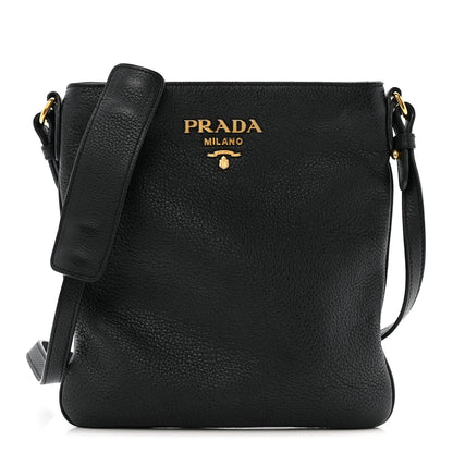 Prada Vitello Daino Crossbody Bag Black 1 of 13