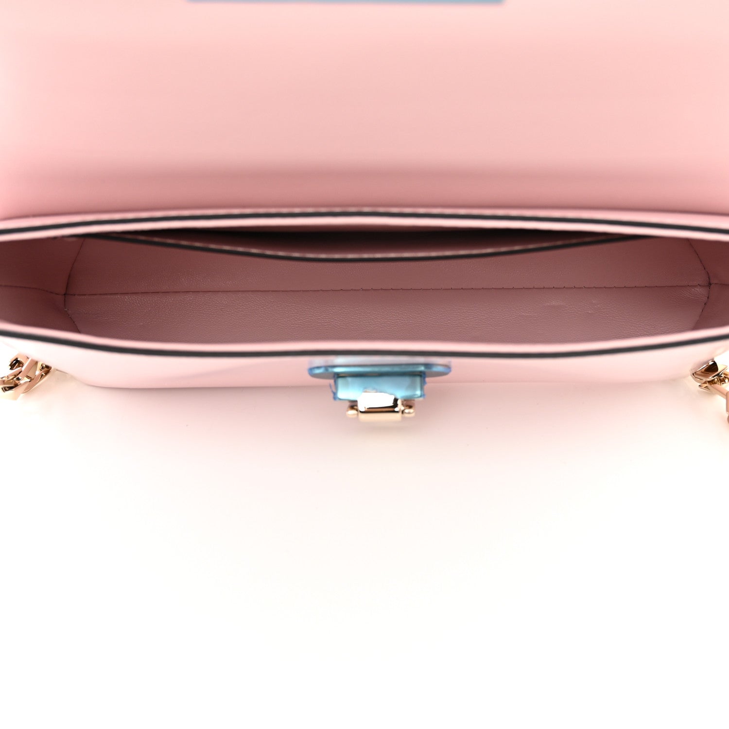 Valentino Garavani Brushed Calfskin Rockstud Flip Lock Chain Shoulder Bag Rose Quartz 5 of 9
