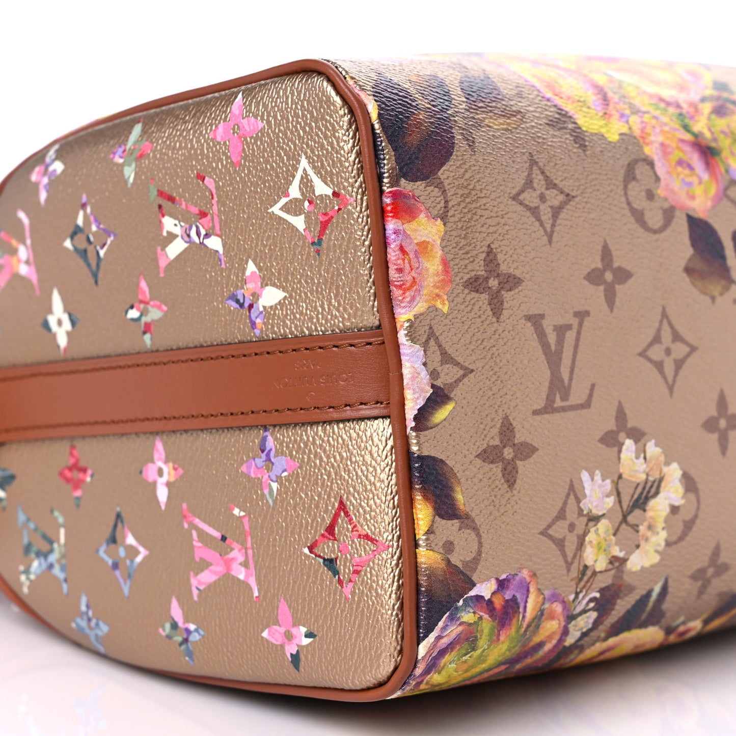Metallic Monogram LV Garden Speedy Bandouliere 25 Gold