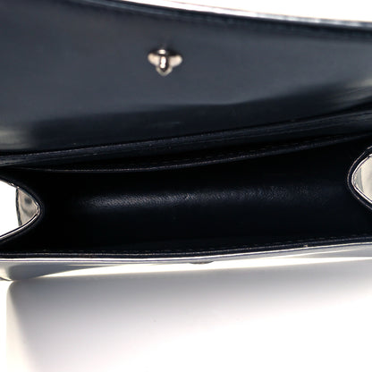 Christian Dior Metallic Patent Micro-Cannage Baby Diorama Flap Bag Silver 5 of 8