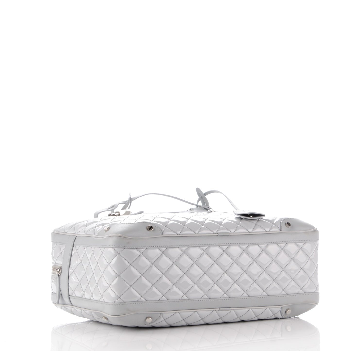 Vinyl Calfskin Viaggio Travel Bag Light Grey