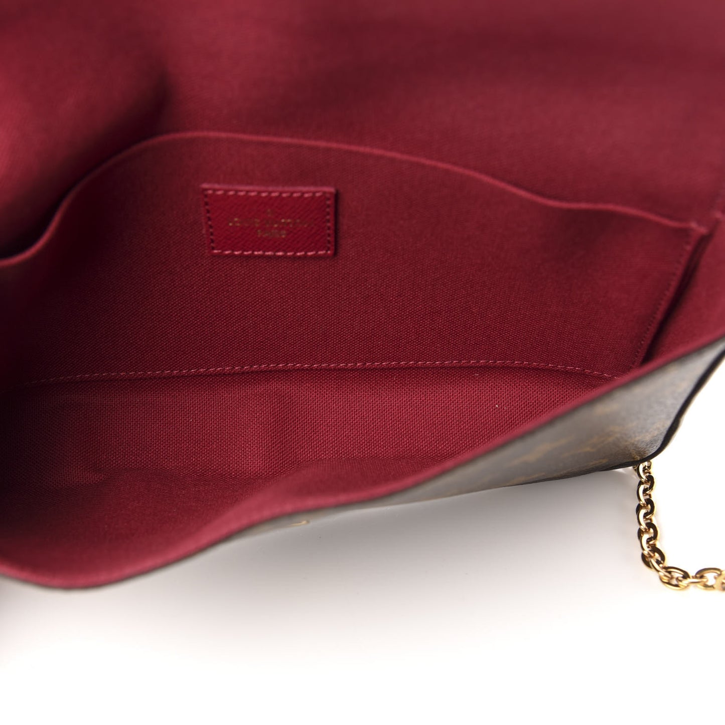 Monogram Pochette Felicie Chain Wallet Fuchsia