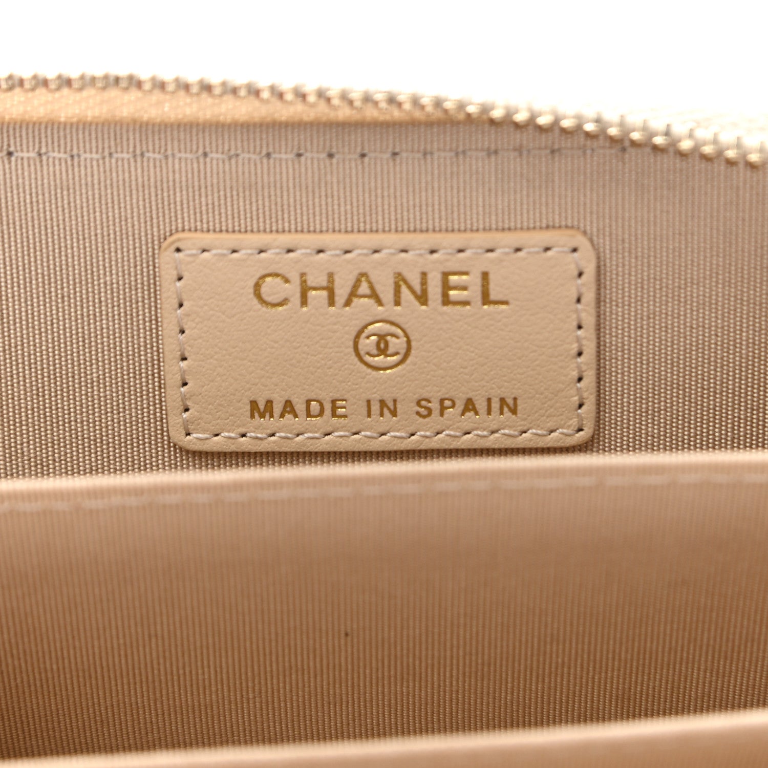 Chanel Lambskin Quilted 19 Zip Around Coin Purse Wallet Beige 6 of 9