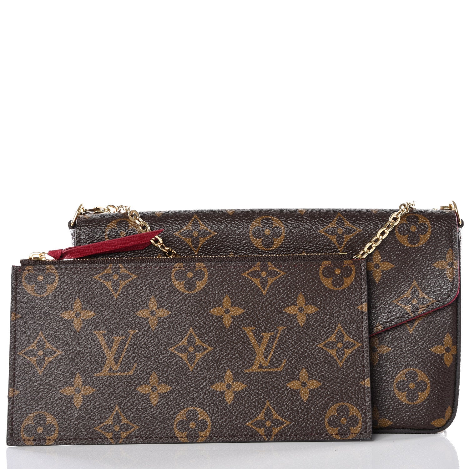 Louis Vuitton Monogram Pochette Felicie Chain Wallet Fuchsia 13 of 15