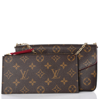 Louis Vuitton Monogram Pochette Felicie Chain Wallet Fuchsia 13 of 15