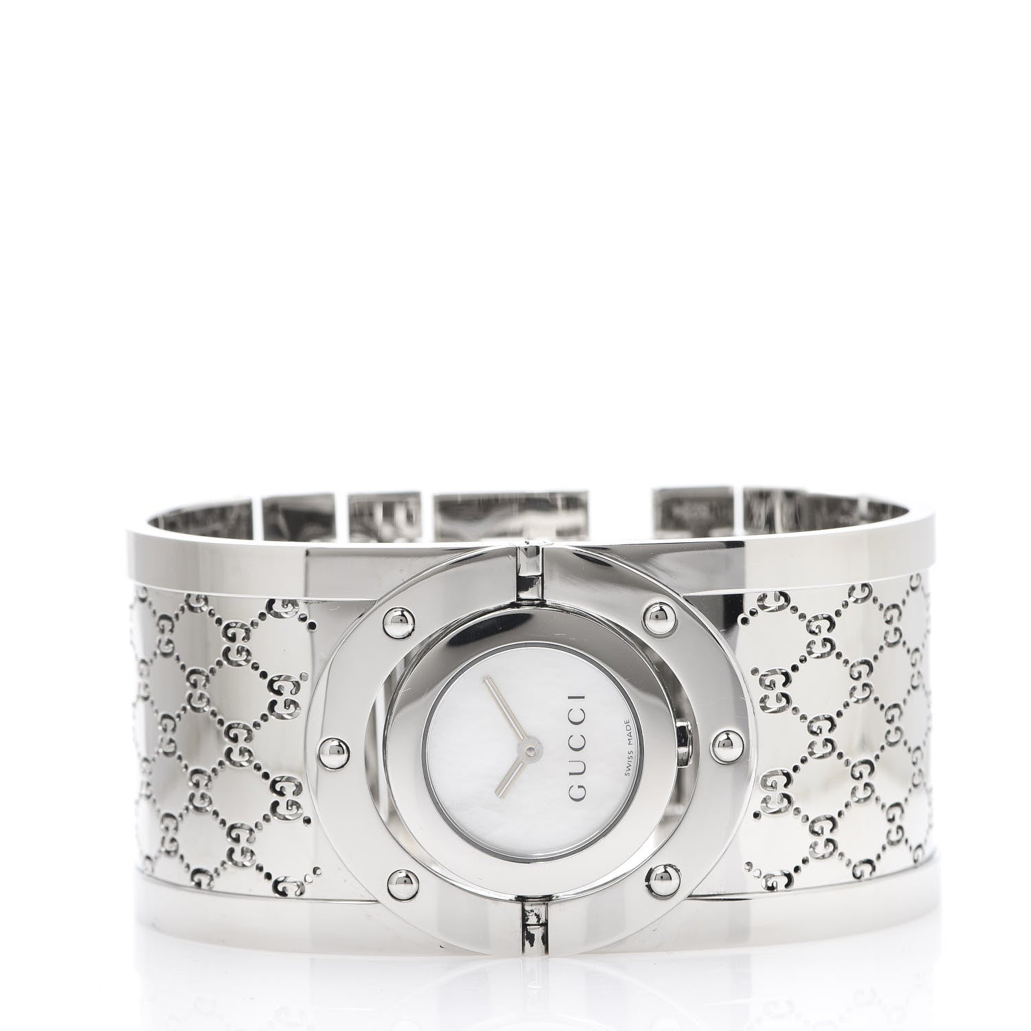 Gucci Stainless Steel Mother of Pearl 33mm Twirl Quartz Watch 2 of 11