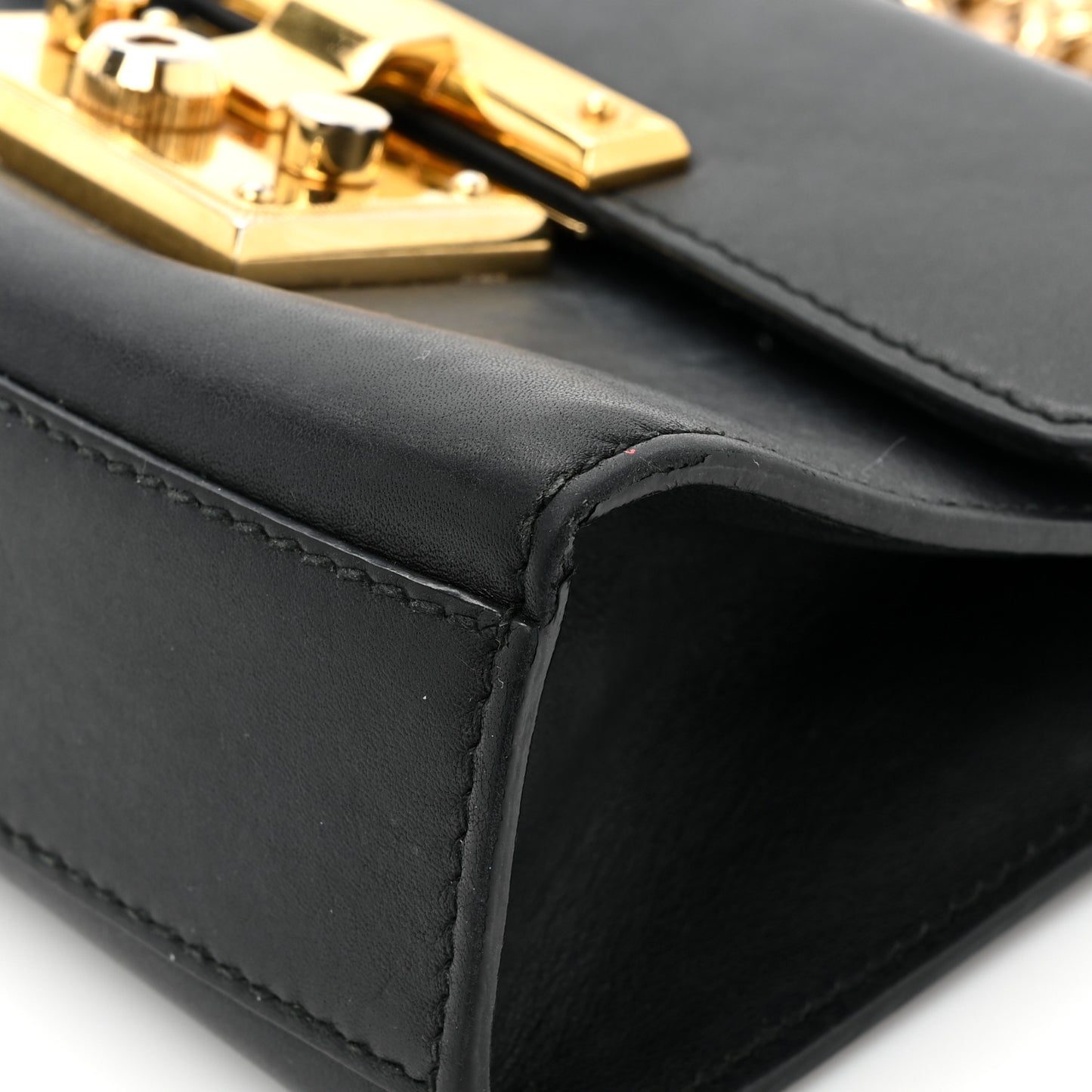 Calfskin Small Padlock Shoulder Bag Black