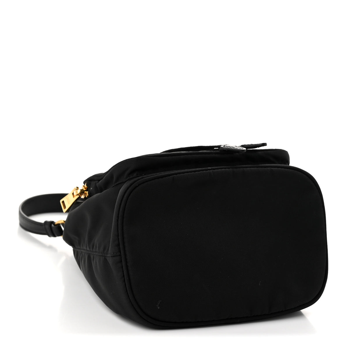 Prada Saffiano Tessuto Nylon Mini Bucket Crossbody Bag Black 4 of 11