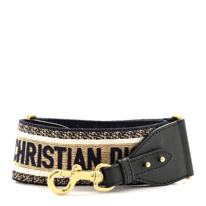 Christian Dior Canvas Embroidered Shoulder Strap Chocolate Multicolor 1 of 5