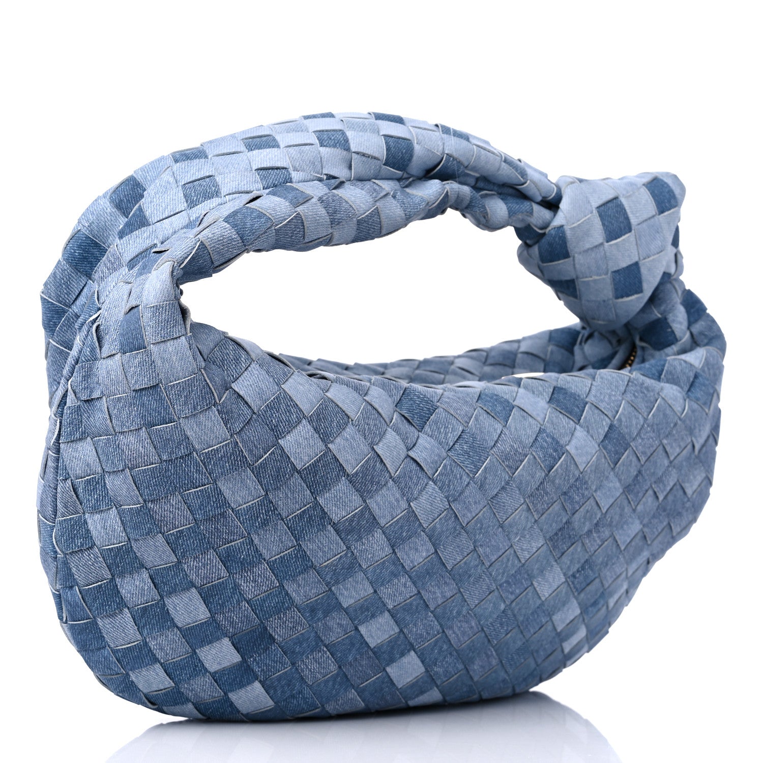 Bottega Veneta Nappa Denim Effect Intrecciato Teen Jodie Hobo Denim 3 of 8