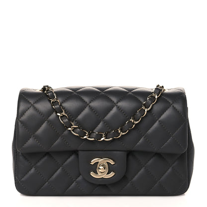 Chanel Lambskin Quilted Mini Rectangular Flap Dark Grey 1 of 11