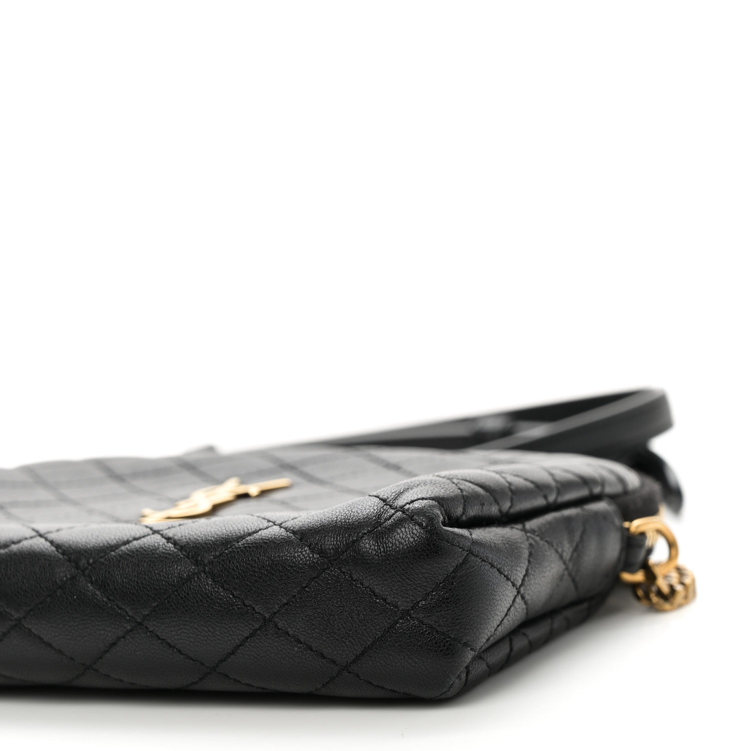 Saint Laurent Lambskin Quilted Gaby Zipped Pouch Black 9 of 10