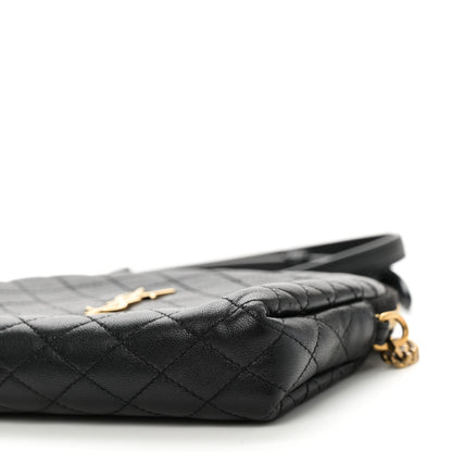 Saint Laurent Lambskin Quilted Gaby Zipped Pouch Black 9 of 10