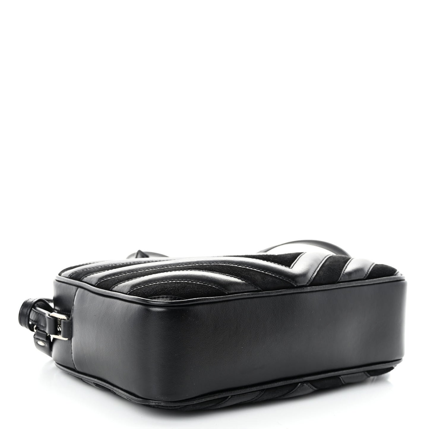 Calfskin Suede Matelasse Monogram Lou Camera Bag Black